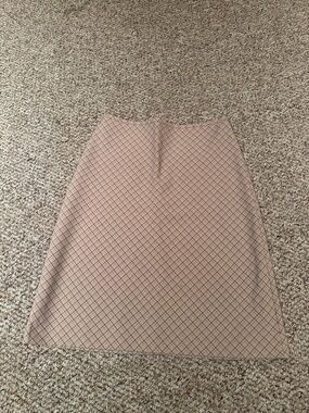 Pink Diamond-Grid A-Line Skirt